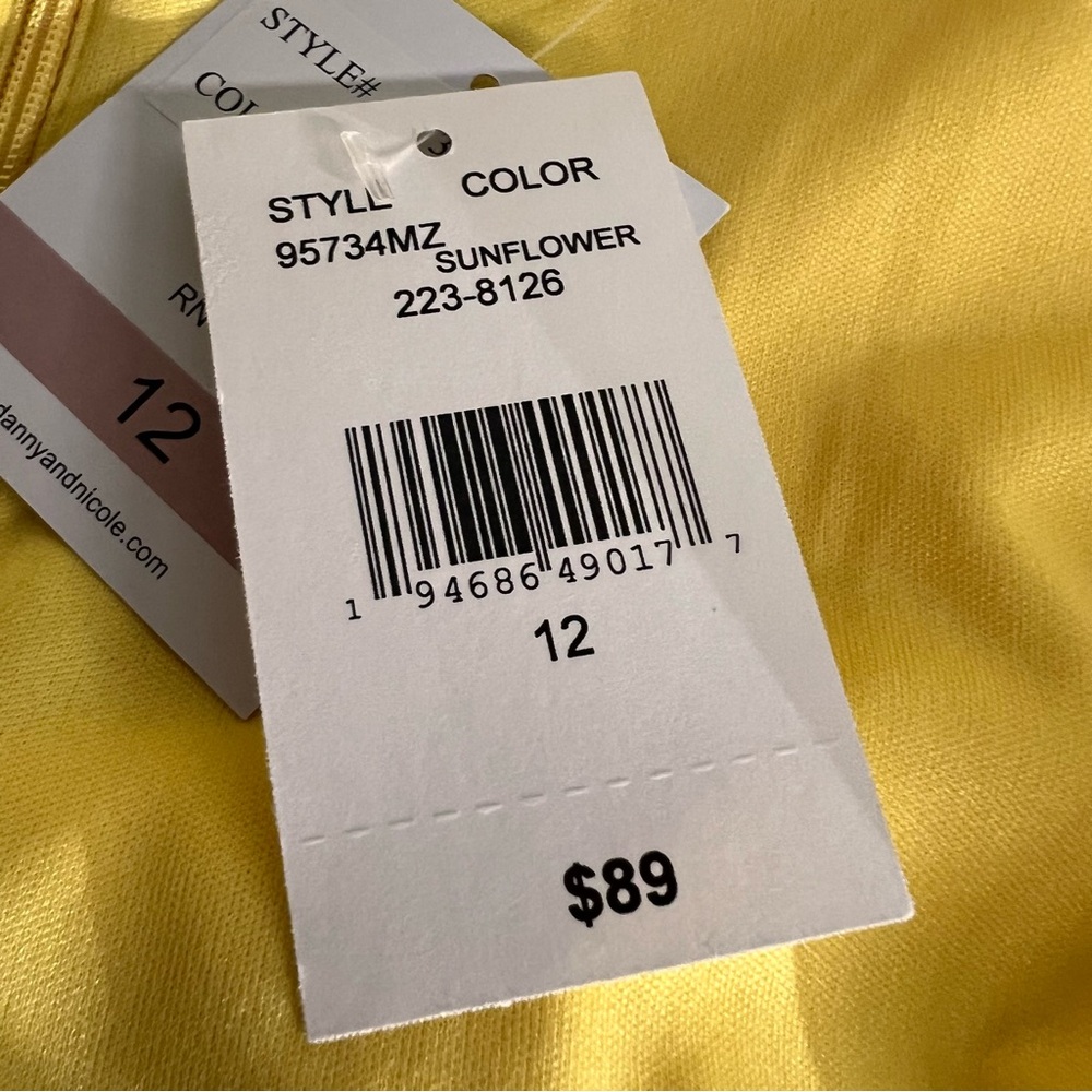 NWT Danny & Nicole‎ Short Sleeve Fit + Flare Dress - SUNFLOWER 12 $89 - Picture 7 of 13